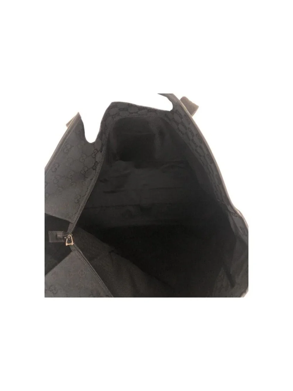 Gucci Black Silver GG Canvas Leather Tote Shoulder Bag